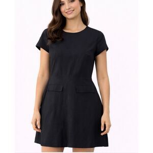 British Khaki 100% linen by Robert Lighten size 8 black dress